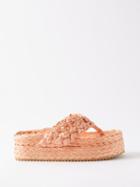 Dodo Bar Or - Blanca 50 Raffia-woven Flatform Sandals - Womens - Orange