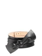 Matchesfashion.com Alexander Mcqueen - Wide Bow Embellished Leather Belt - Womens - Black