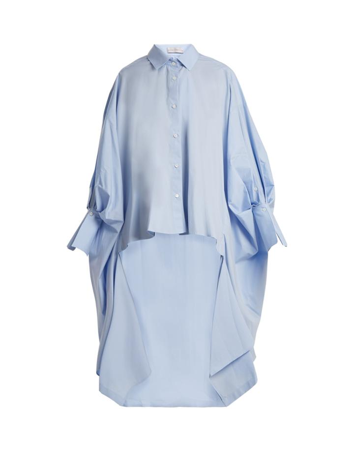 Palmer/harding Point-collar Cotton-blend Poplin Shirt