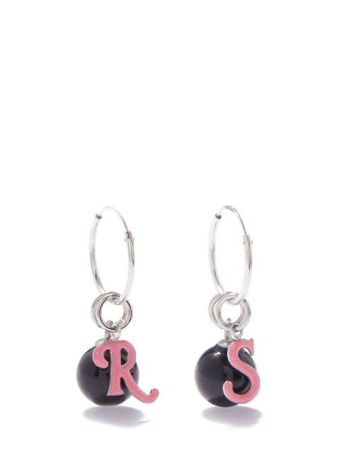 Raf Simons - Rs Pendant Hoop Earrings - Womens - Pink