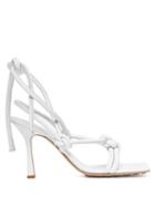 Matchesfashion.com Bottega Veneta - Square Toe Leather Sandals - Womens - White