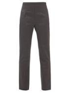 Matchesfashion.com Totme - Saze Check Wool Slim-leg Trousers - Womens - Grey