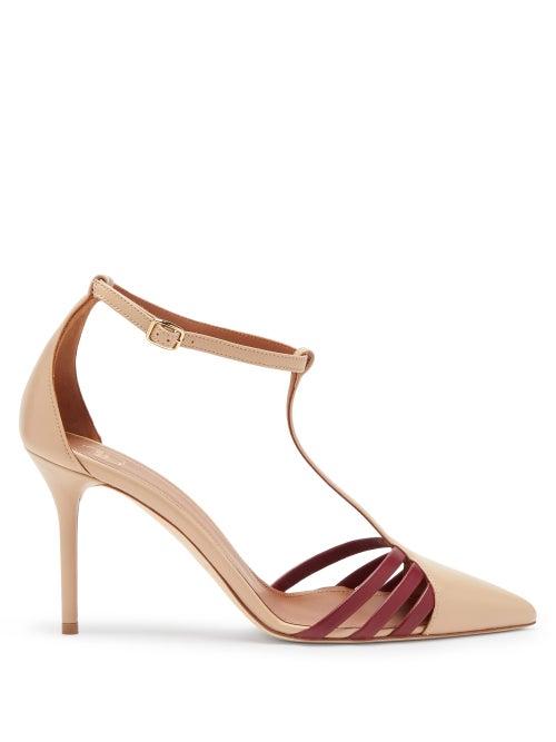 Matchesfashion.com Malone Souliers - Ila Point-toe Leather Pumps - Womens - Beige