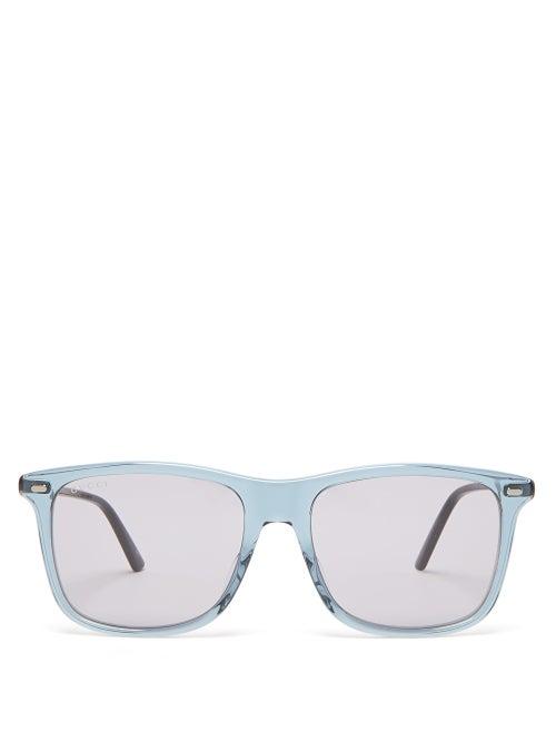 Matchesfashion.com Gucci - Square Acetate Sunglasses - Mens - Grey