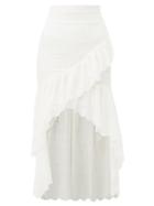Matchesfashion.com Sir - Amelie Ruffled Broderie Anglaise Cotton Midi Skirt - Womens - Ivory