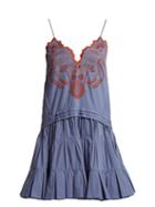 Matchesfashion.com Chlo - Broderie Anglaise Cotton Camisole Dress - Womens - Blue