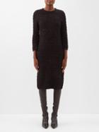 Balenciaga - Bb-buttoned Wool-blend Tweed Dress - Womens - Black