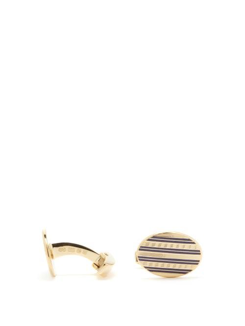 Deakin & Francis - Engine-turned 18kt Gold Cufflinks - Mens - Gold