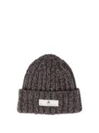 Matchesfashion.com Adidas By Stella Mccartney - Logo Patch Knitted Beanie Hat - Womens - Black