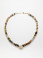 Jacquie Aiche - Diamond, Aquamarine, Opal & 14kt Gold Necklace - Womens - Blue Multi