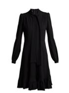 Matchesfashion.com Giambattista Valli - Pussy Bow Crepe Dress - Womens - Black