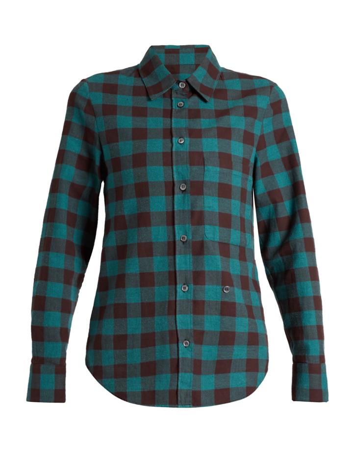 Golden Goose Deluxe Brand Helena Point-collar Checked Cotton Shirt