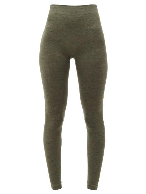 Matchesfashion.com Falke - Thermal Wool Blend Leggings - Womens - Green