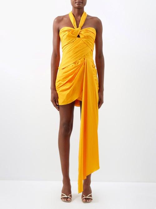 Johanna Ortiz - Soak Up The Sun Cotton-blend Poplin Mini Dress - Womens - Yellow