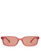 Matchesfashion.com Linda Farrow X Attico - Gigi Rectangular Acetate Sunglasses - Womens - Red