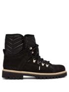 Matchesfashion.com Ganni - Edna Shearling Lined Suede Boots - Womens - Black