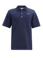Matchesfashion.com Maison Kitsun - Fox-patch Cotton-piqu Polo Shirt - Mens - Navy