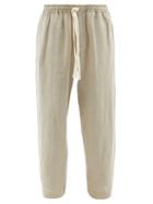Commas - Drawstring-waist Linen Trousers - Mens - Beige