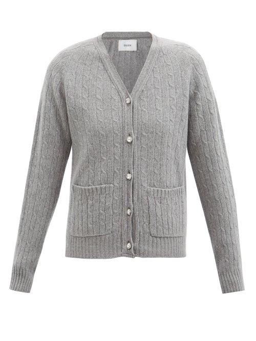 Erdem - Elizabeth Crystal Merino Wool-blend Cardigan - Womens - Grey