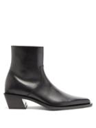 Matchesfashion.com Balenciaga - Tiaga Block-heel Leather Boots - Mens - Black/white