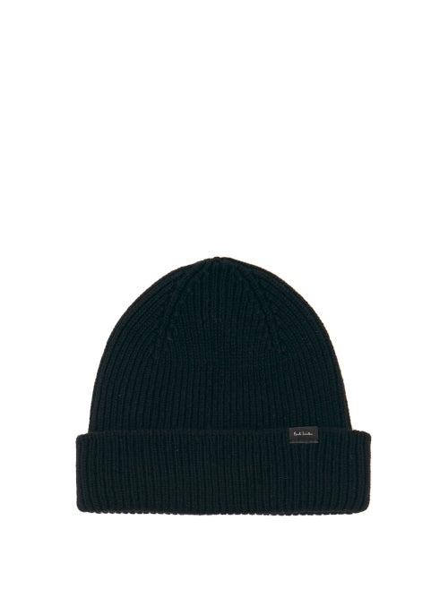 Paul Smith - Logo-label Ribbed Cashmere-blend Beanie - Mens - Black
