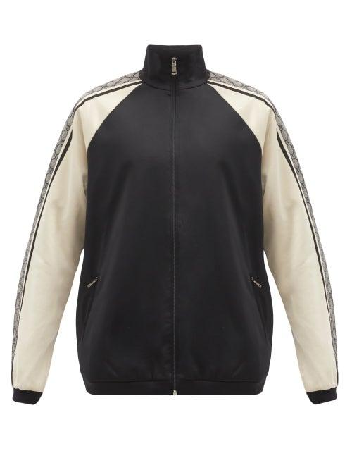 Matchesfashion.com Gucci - Gg Supreme-tape Jersey Track Jacket - Mens - Black