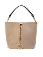 Matchesfashion.com See By Chlo - Gaia Medium Suede And Grained-leather Tote Bag - Womens - Grey Multi