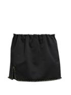 No. 21 Crystal-embellished Duchess-satin Mini Skirt
