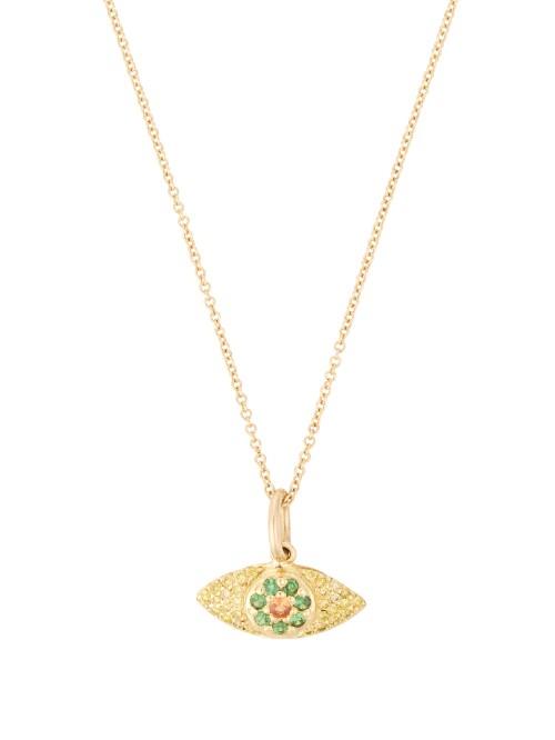 Ileana Makri Diamond, Sapphire, Tsavorite & Gold Necklace