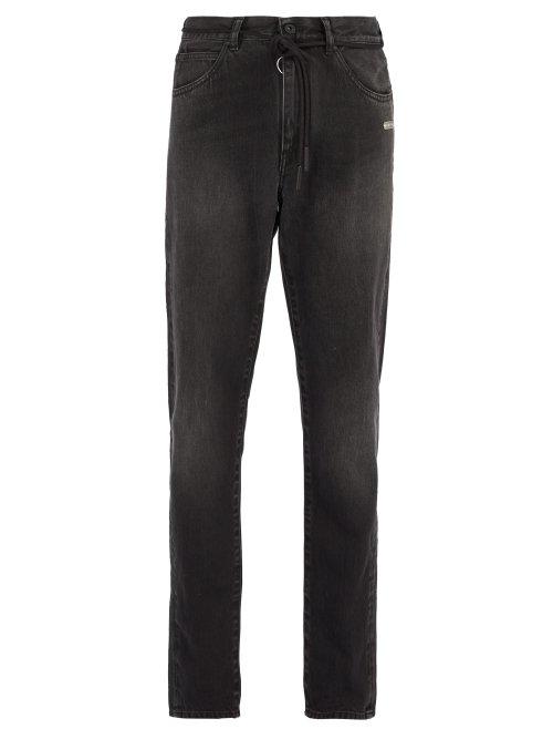 Matchesfashion.com Off-white - Shoelace Belt Slim Leg Jeans - Mens - Grey