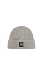 Matchesfashion.com Stone Island - Logo Embroidered Ribbed Knit Wool Beanie Hat - Mens - Grey