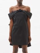 Bernadette - Sacha Off-the-shoulder Taffeta Mini Dress - Womens - Black