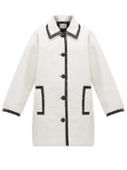 Matchesfashion.com Stand Studio - Jacey Pvc Trim Faux Shearling Coat - Womens - Black White