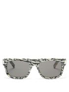Matchesfashion.com Saint Laurent - Zebra Print D Frame Sunglasses - Mens - White Multi
