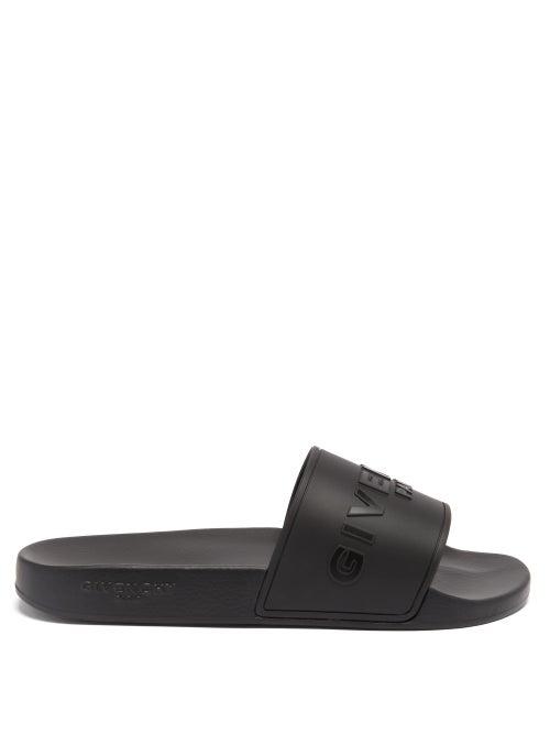 Givenchy - Logo-embossed Rubber Slides - Mens - Black