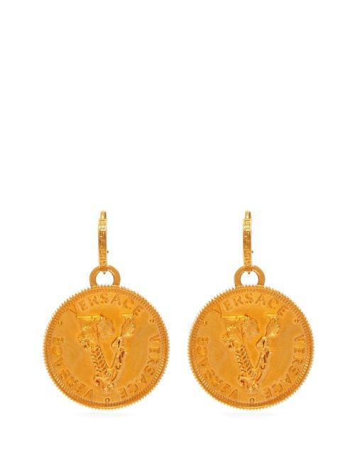 Matchesfashion.com Versace - Wheat Gold Tone Metal Drop Earrings - Womens - Gold