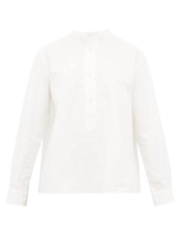 Matchesfashion.com Mhl By Margaret Howell - Band Collar Brushed Cotton Shirt - Womens - Ivory