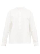 Matchesfashion.com Mhl By Margaret Howell - Band Collar Brushed Cotton Shirt - Womens - Ivory