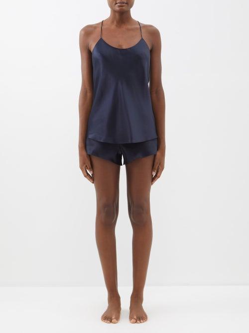 Olivia Von Halle - Bella Silk-satin Pyjama Set - Womens - Navy