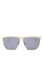 Matchesfashion.com Bottega Veneta - Angular Metal Sunglasses - Mens - Gold