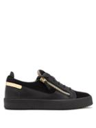 Matchesfashion.com Giuseppe Zanotti - Frankie Leather And Suede Low Top Trainers - Mens - Black