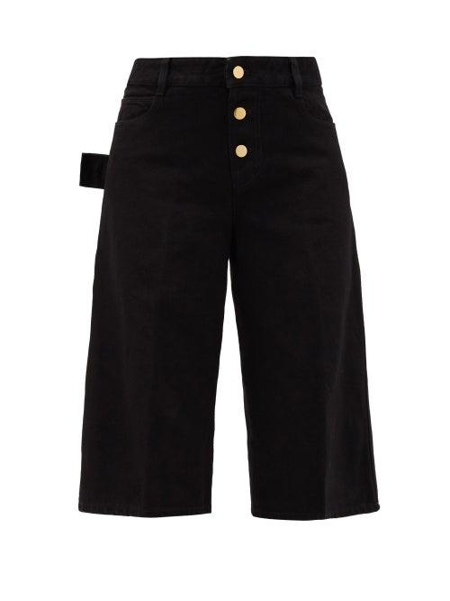 Matchesfashion.com Bottega Veneta - High-rise Denim Shorts - Womens - Black