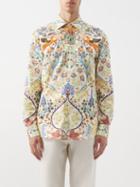 Etro - Paisley Print Cotton-poplin Shirt - Mens - Yellow Multi