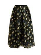 Erdem Ina Floral-embroidered Fil Coup Organza Skirt