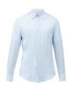 Matchesfashion.com Brunello Cucinelli - Linen Shirt - Mens - Blue