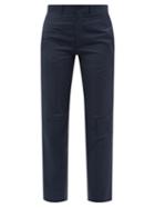 Balenciaga - Crinkled Slim-leg Trousers - Womens - Navy