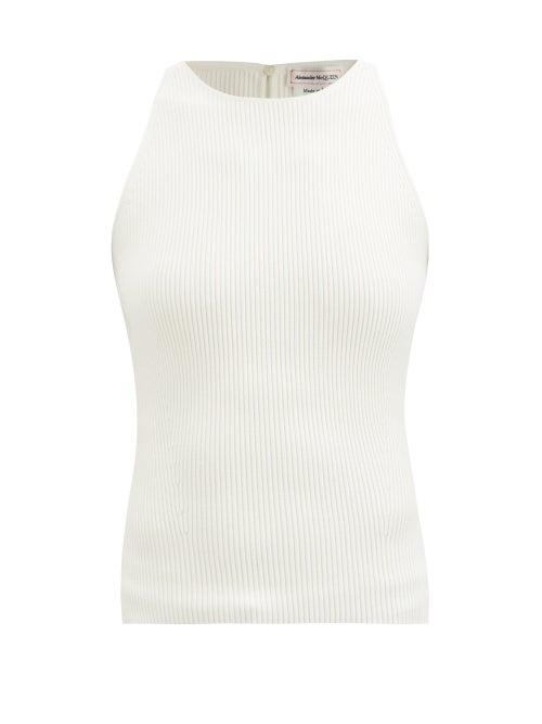 Matchesfashion.com Alexander Mcqueen - Round-neck Ottoman Tank Top - Womens - Ivory