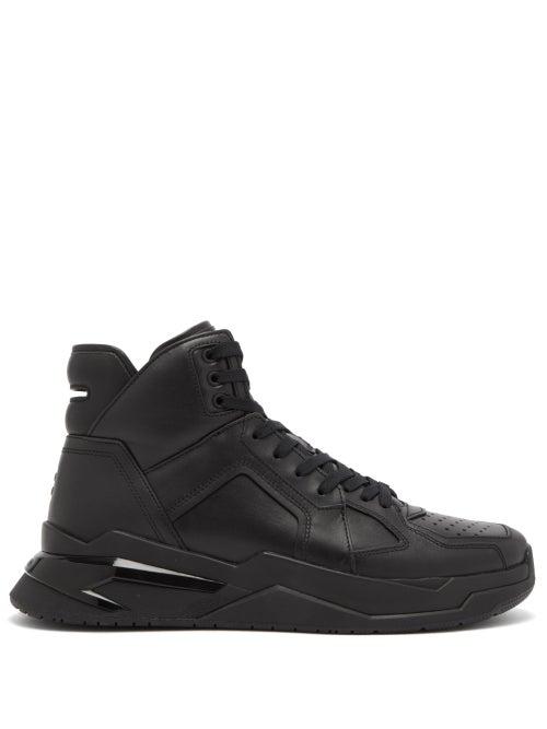 Matchesfashion.com Balmain - B Ball High Top Leather Trainers - Mens - Black