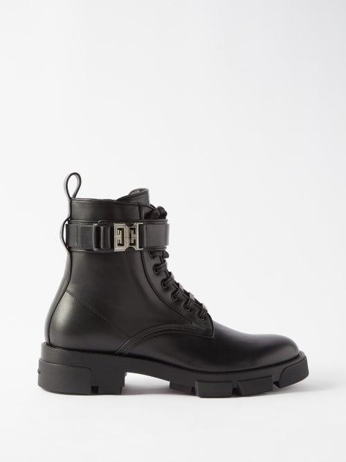 Givenchy - Terra 4g-buckled Leather Boots - Mens - Black