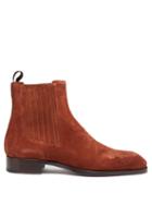 Matchesfashion.com Christian Louboutin - Angloman Leather Chelsea Boots - Mens - Brown